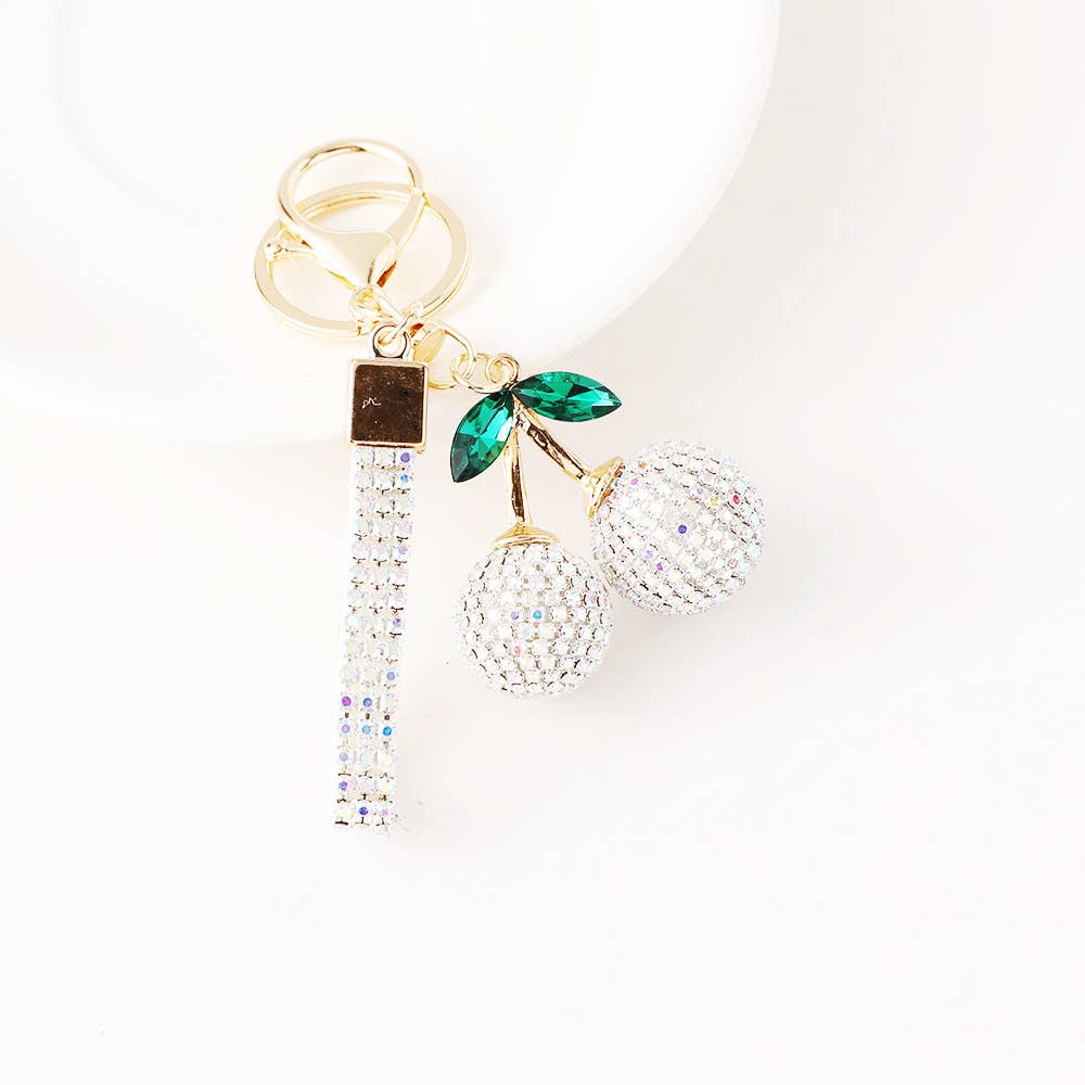 Cherry Rhinestone Keychain