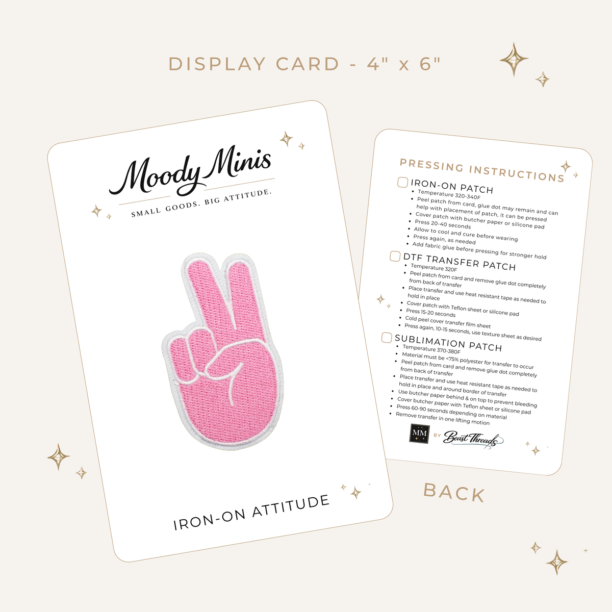 Pink Peace Sign Embroidered Patch