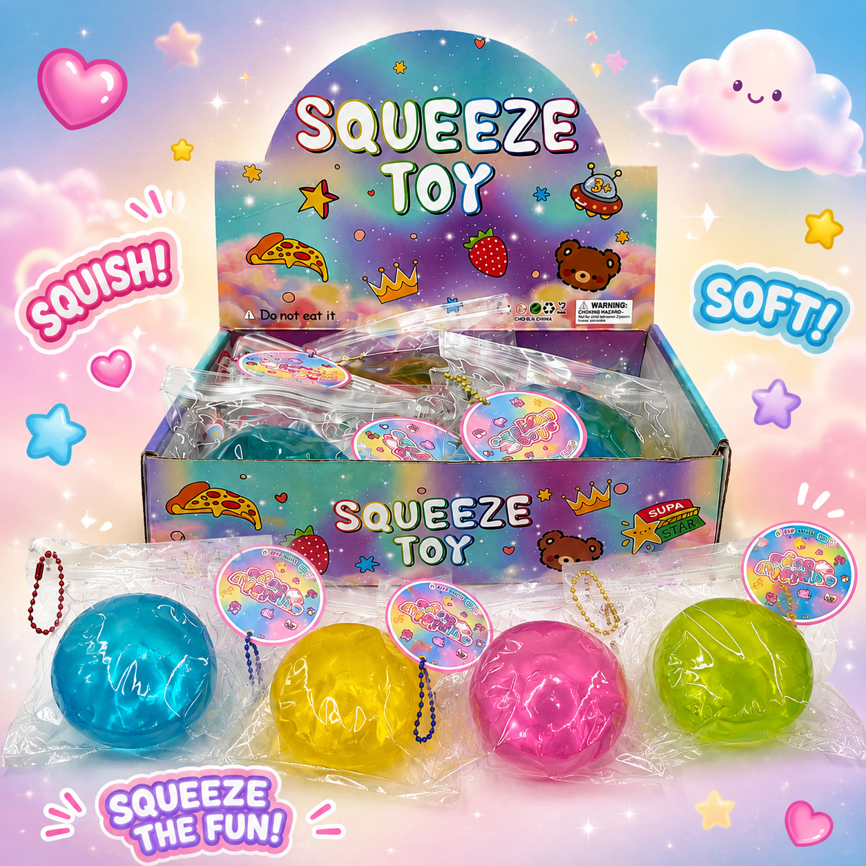 Colorful Coconut Oil Squeeze Ball