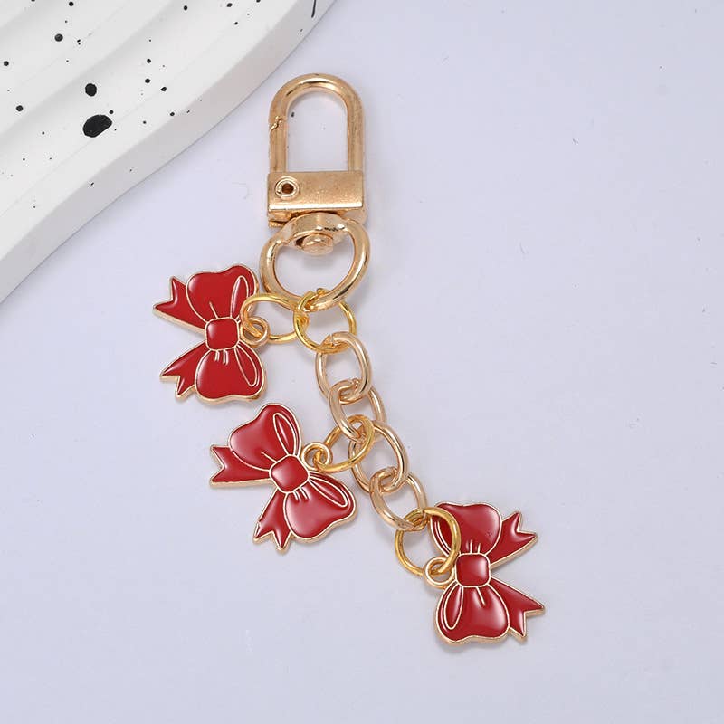 Three Mini Bow Keychain