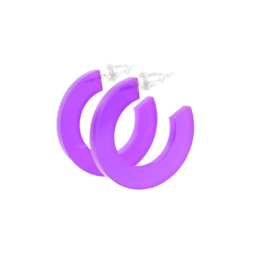 Purple Lightweight Acrylic Hoop Earrings