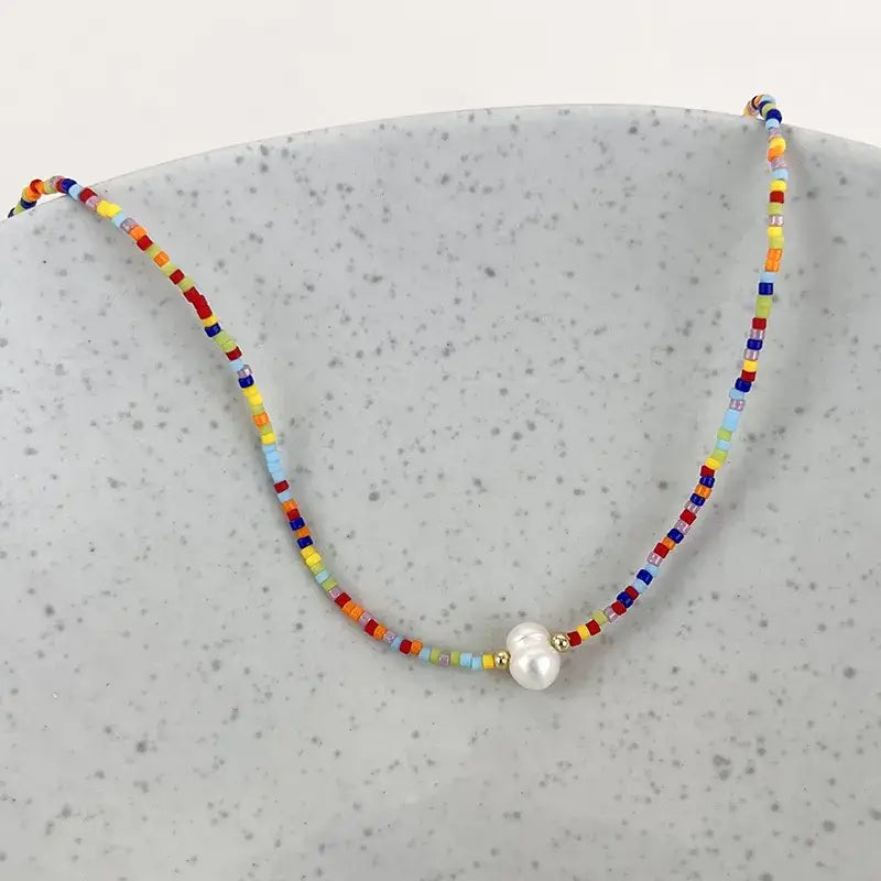 Bohemian Fresh Water Pearl Beaded Necklace