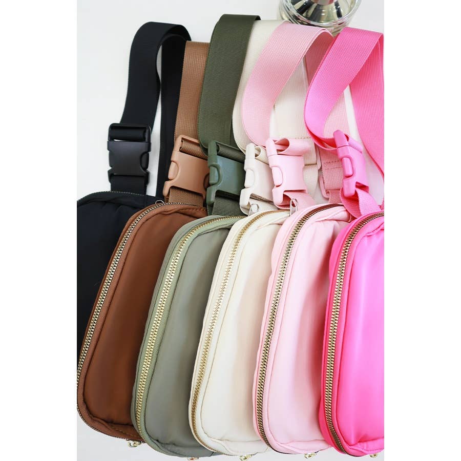 Solid Color Crossbody Fanny Pack Belt Bag