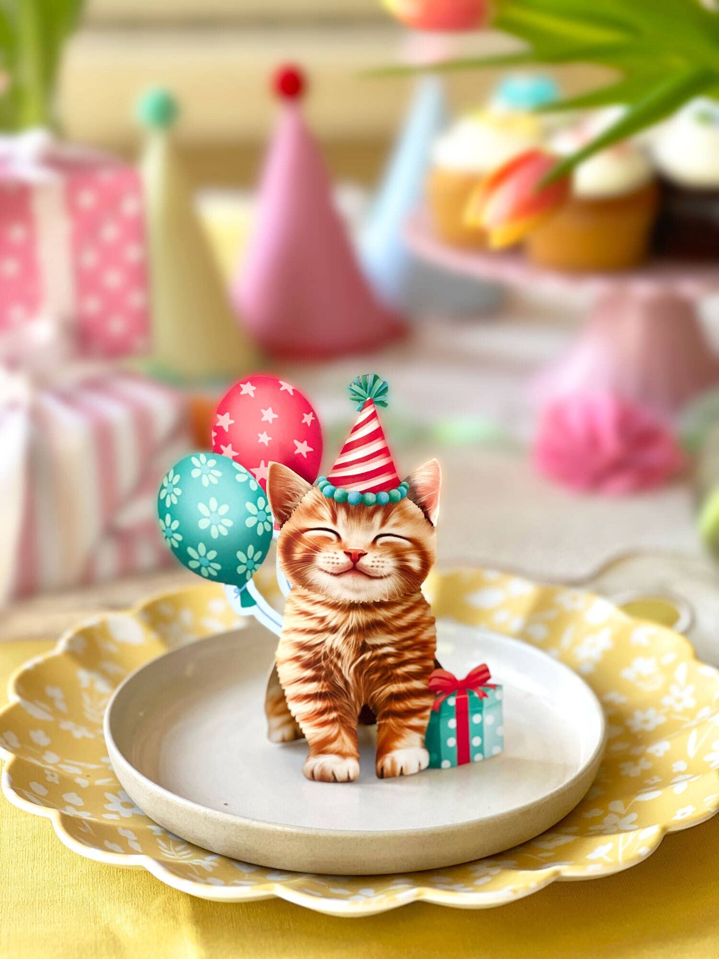 Mini Birthday Kitten Mini Pop-up Greeting Card