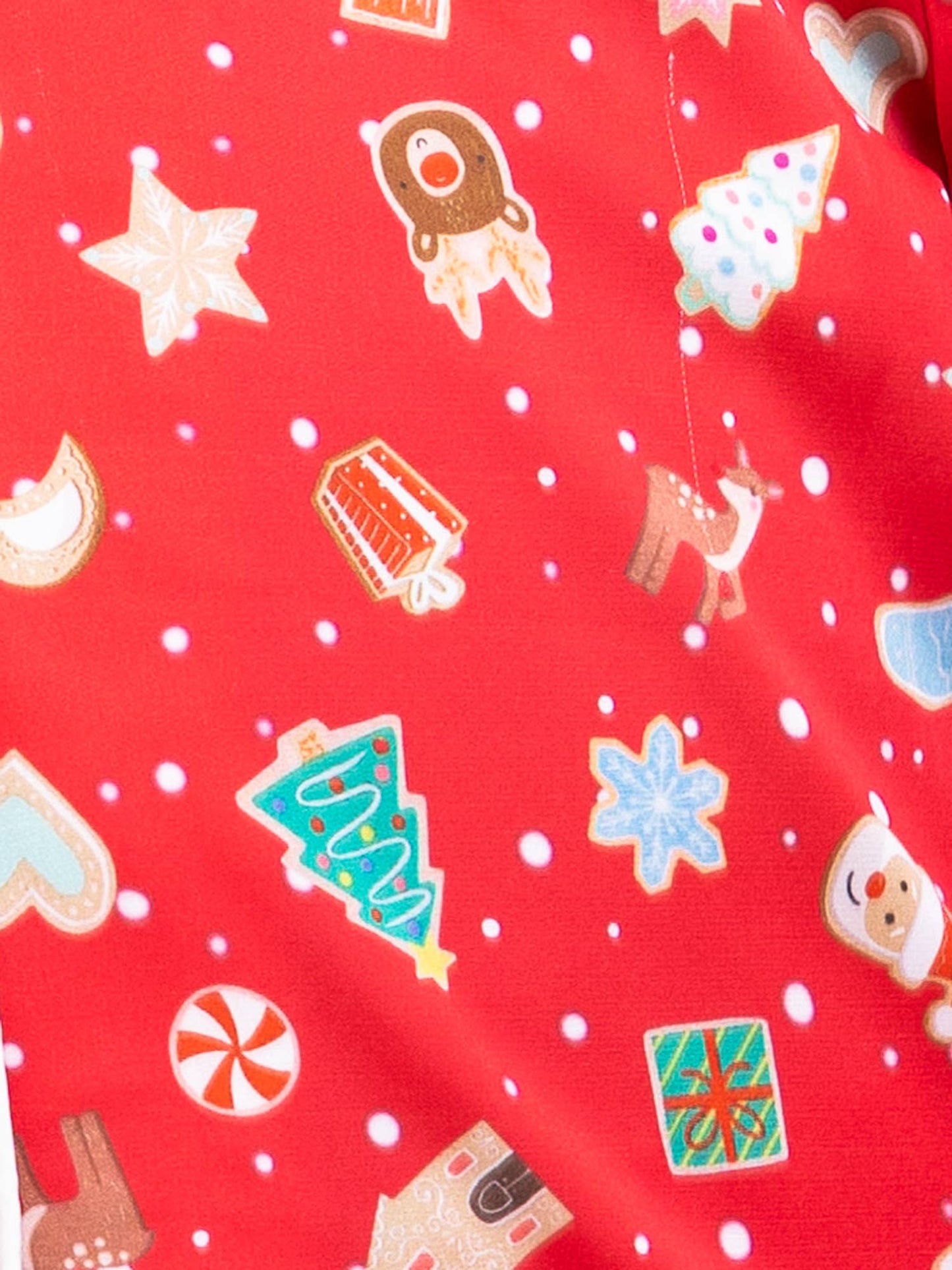 Girls Christmas Cookies Satin LS Pajama Set