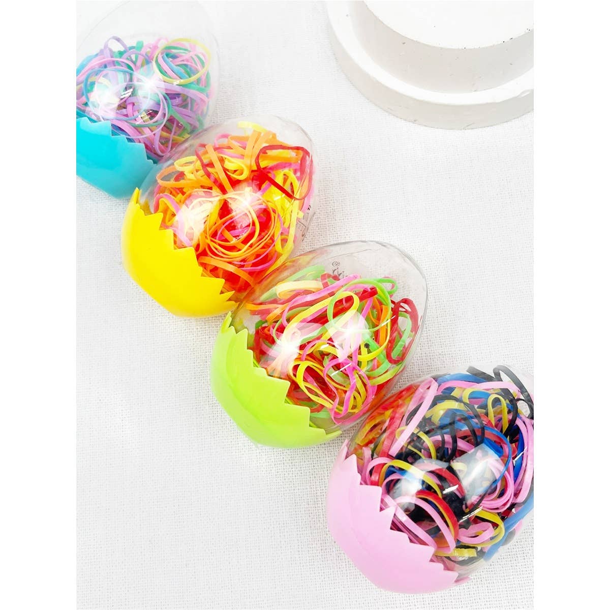 Rubber Elastic Hair Tie in Egg Container