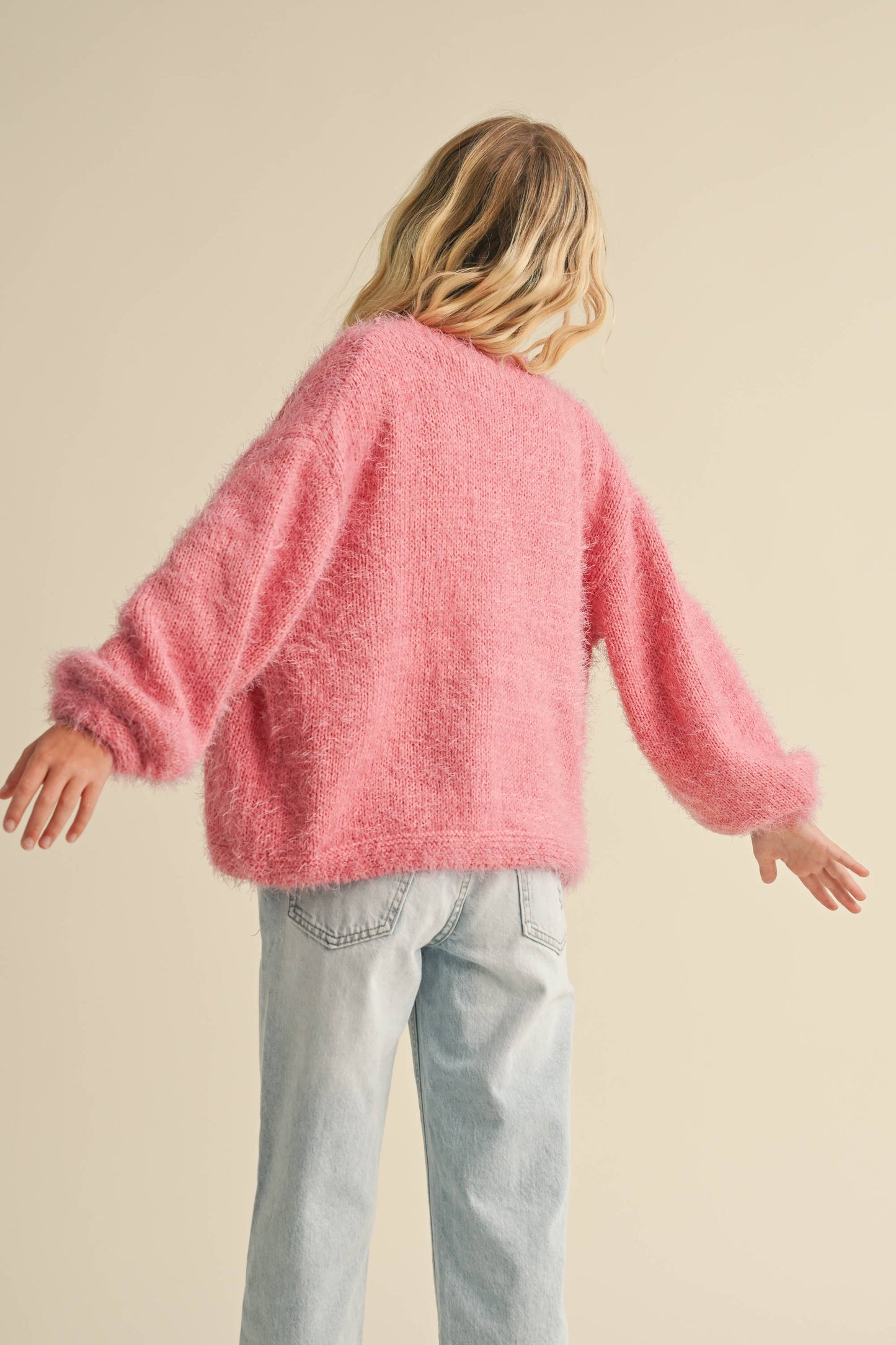 TWEEN GIRLS BILLOW SLEEVE CARDIGAN