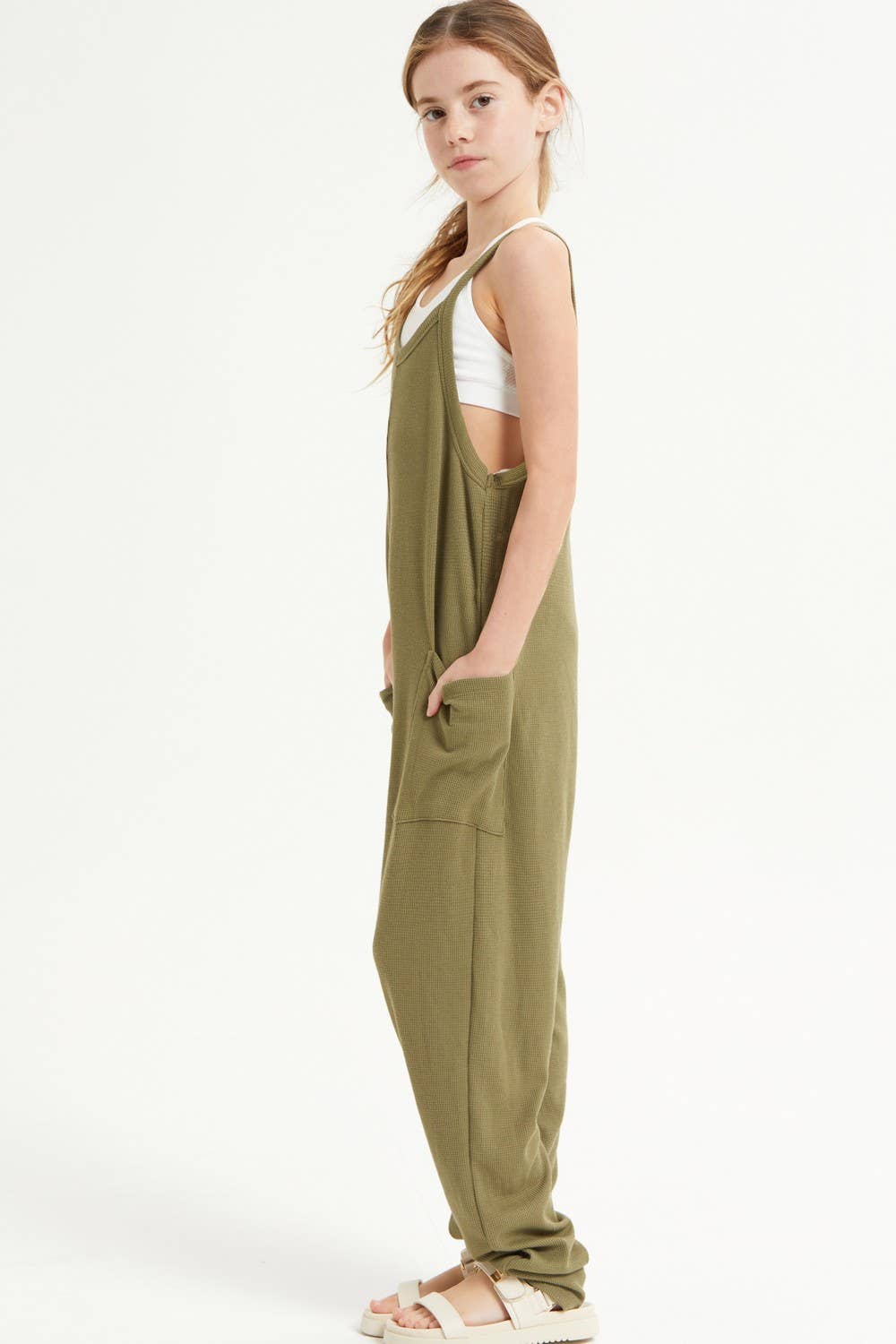 Drop Crotch Sleeveless Jumpsuit /Overall /Onesie