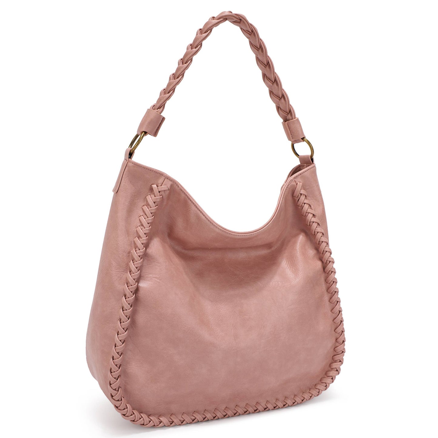 DEANA HOBO WHIPSTITCH WITH BRAIDED HANDLE