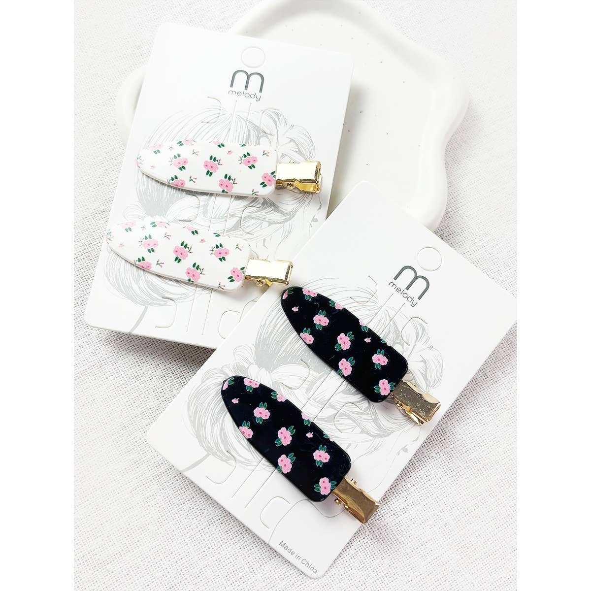 Romantic Flower Duck Bill Clips