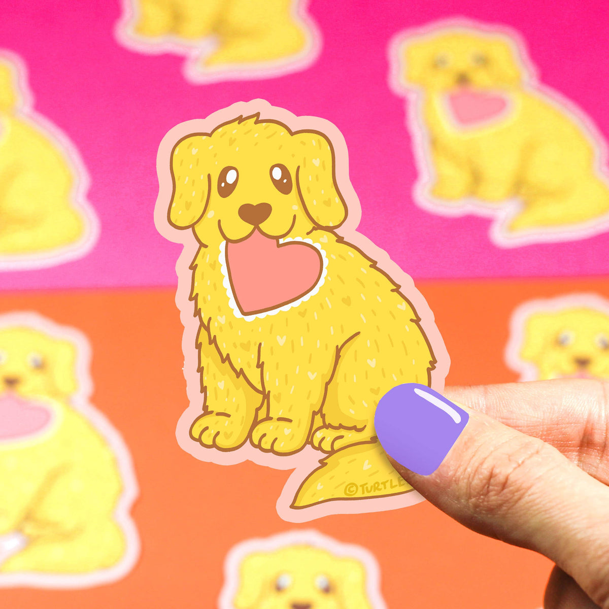 Golden Retriever Puppy Dog Cute Love Vinyl Sticker
