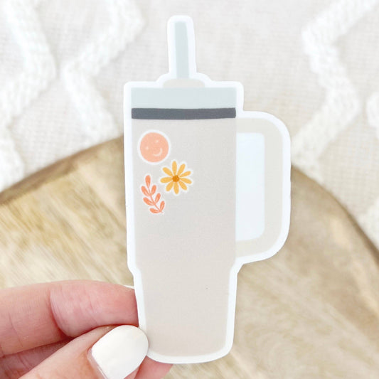 Blush Water Tumbler Sticker, 3.25x1.5 in.