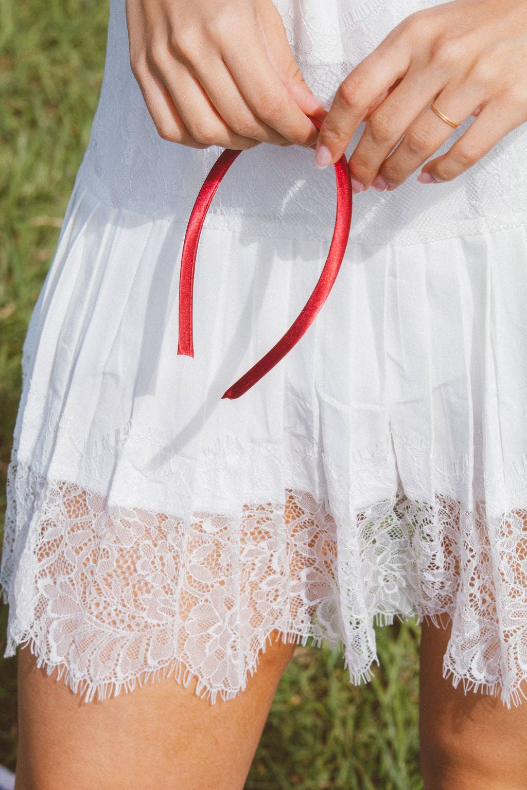 Ruby Red Silky Headband