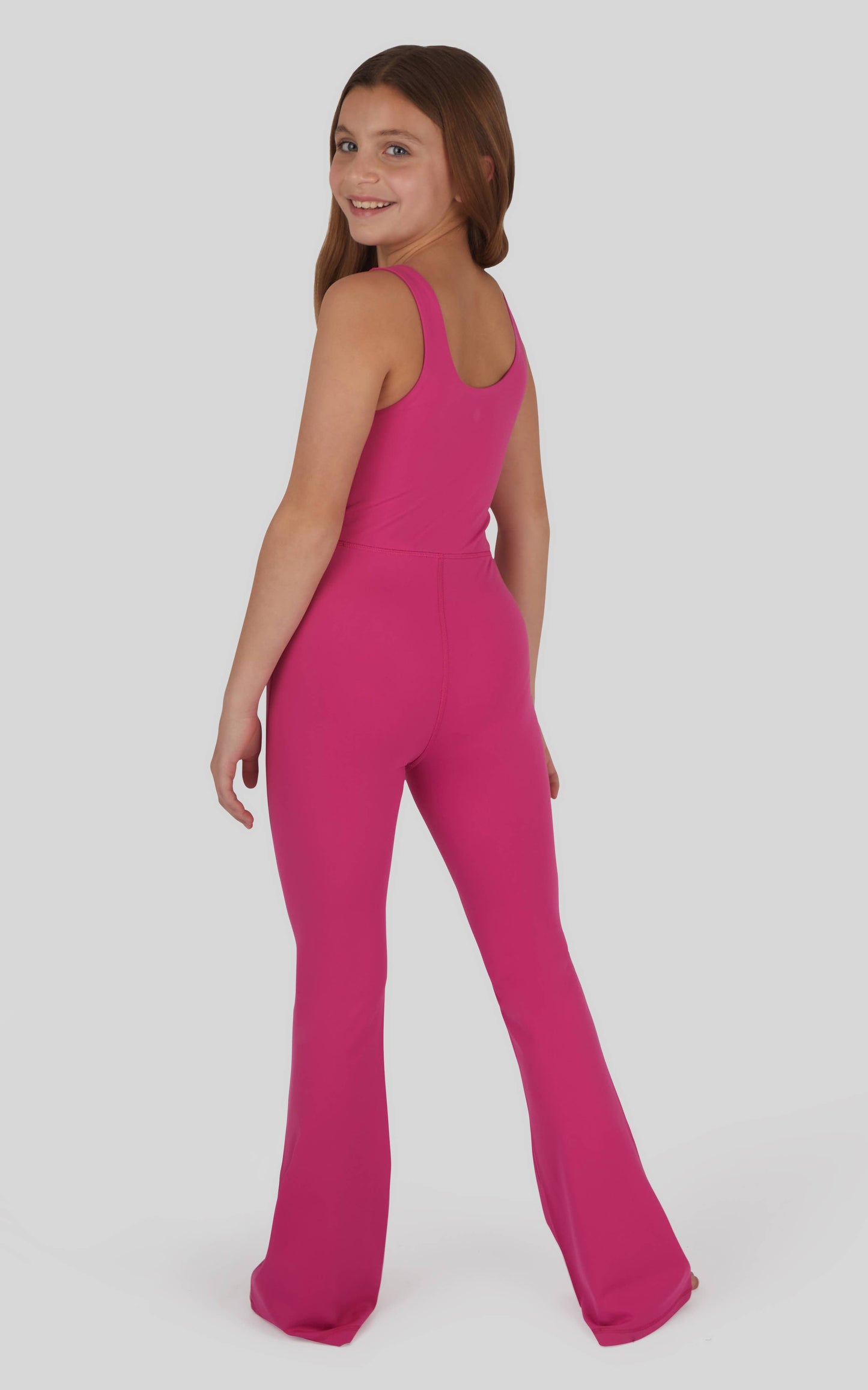 Girls Lux Core Flared Leg Romper Jumpsuit