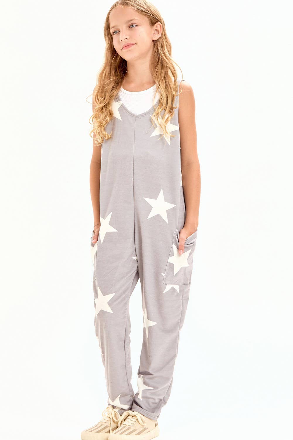 Star Print Sleeveless Jumpsuit / Onesie