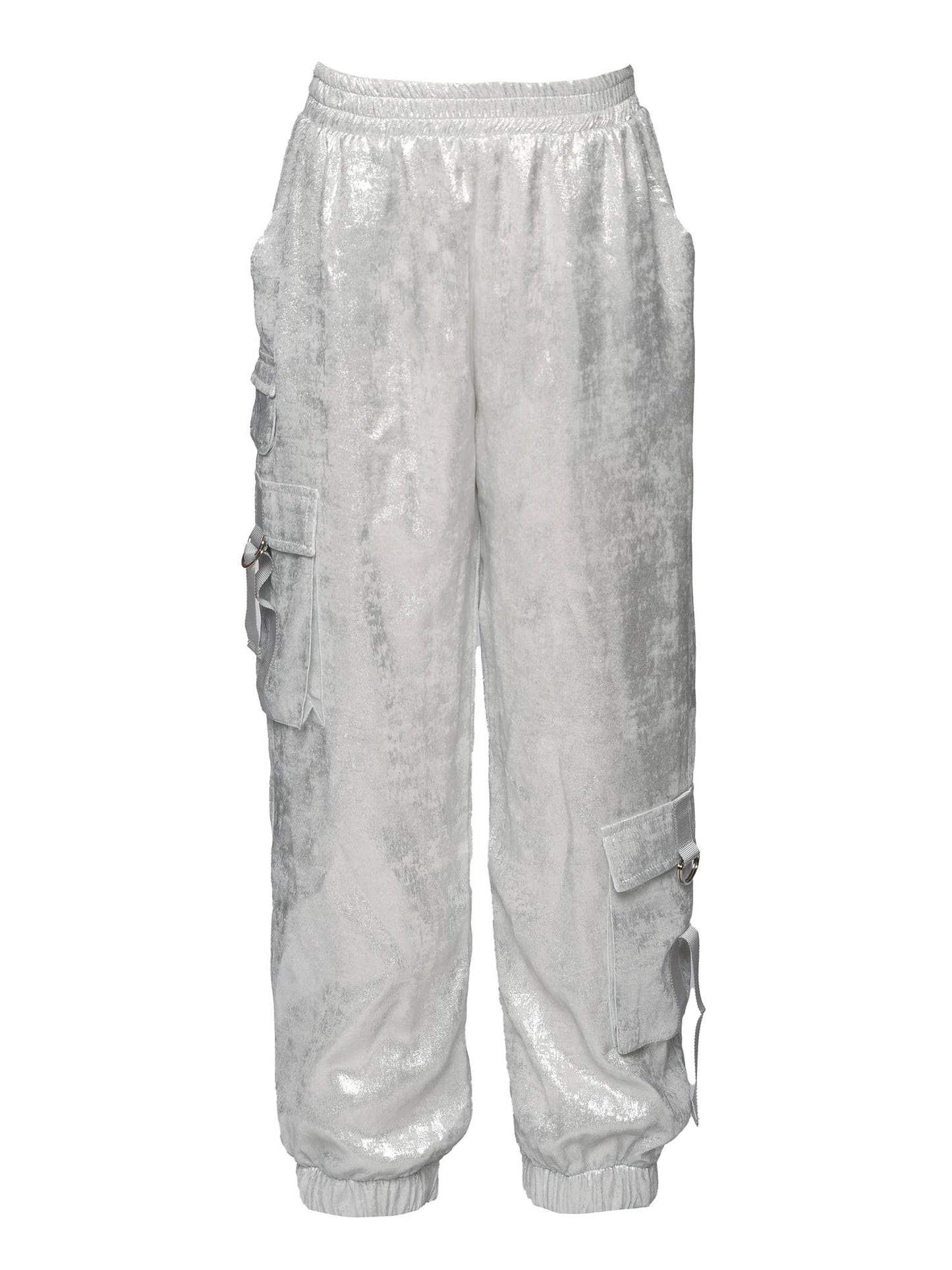 METALLIC CARGO POCKET JOGGER PANTS