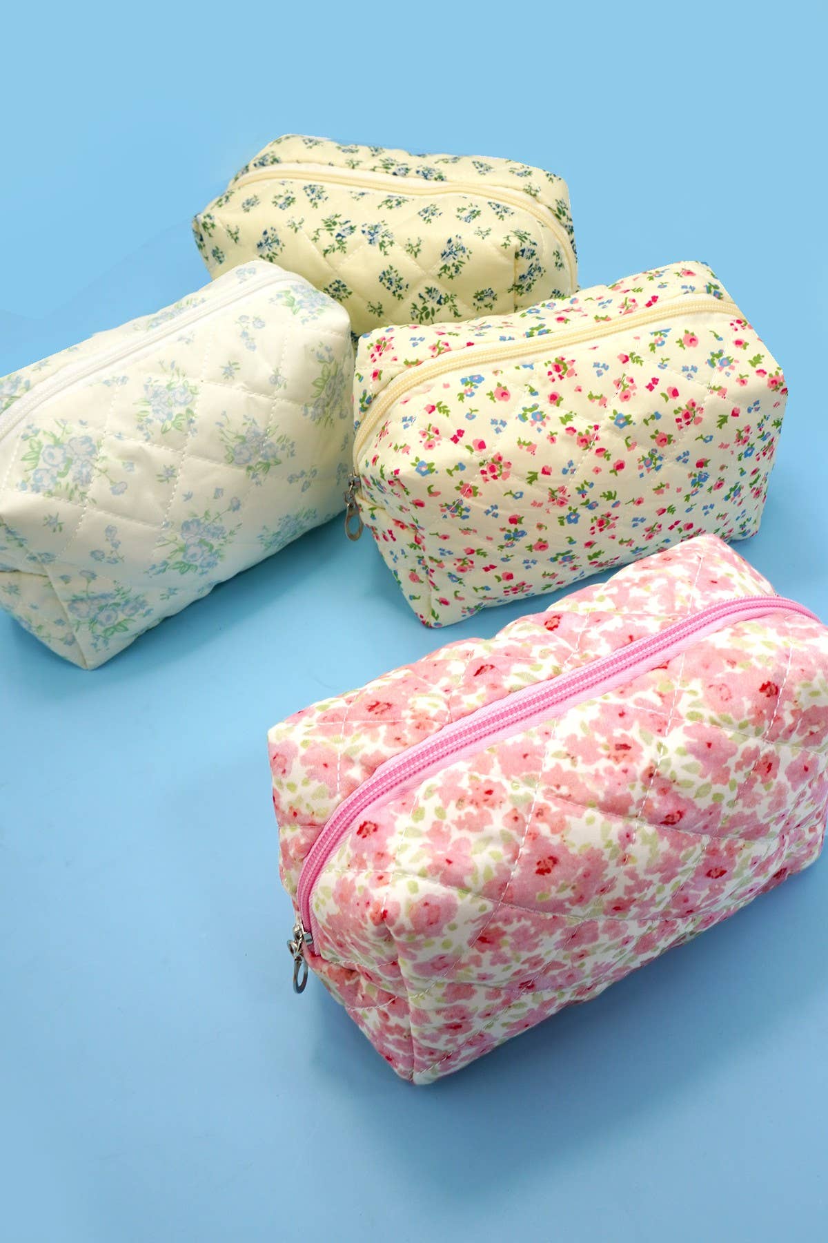 FLORAL TOILE PATTERN COSMETIC BAG