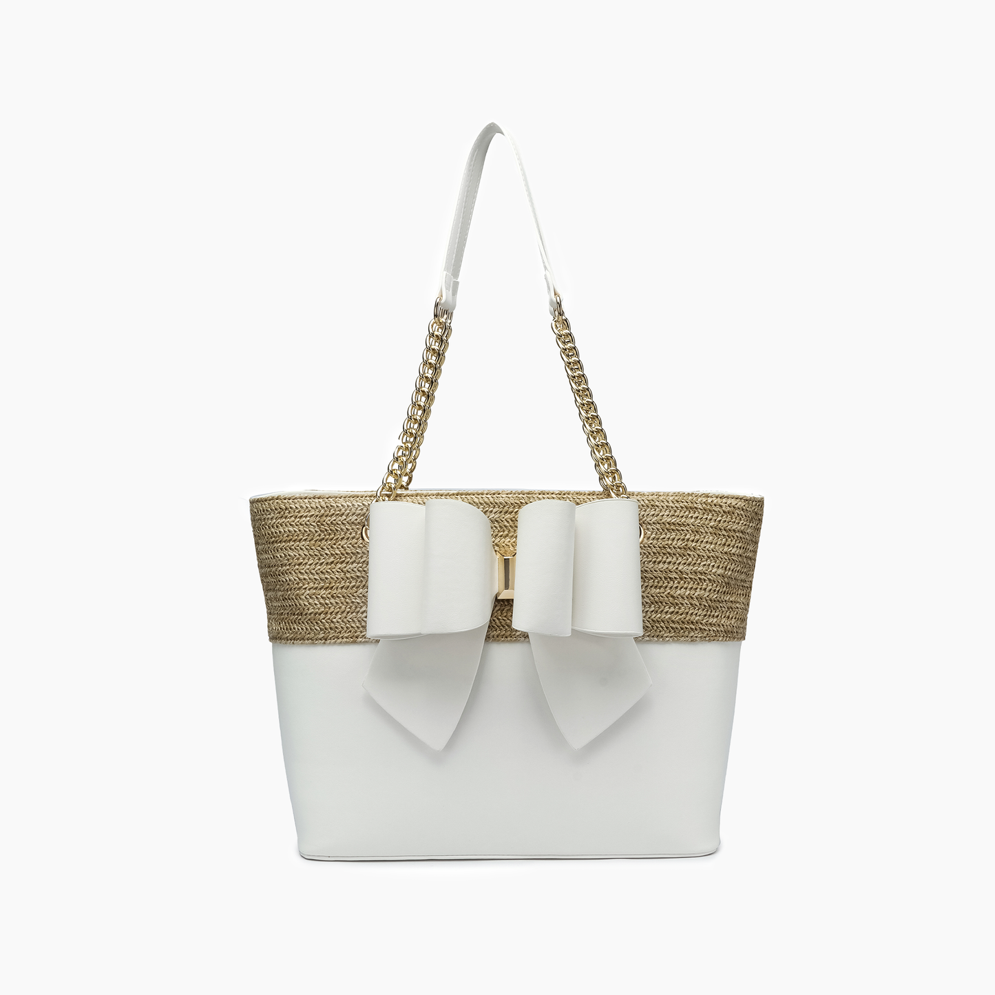Daisy Fall Bowtie Dual Straw Tote Bag