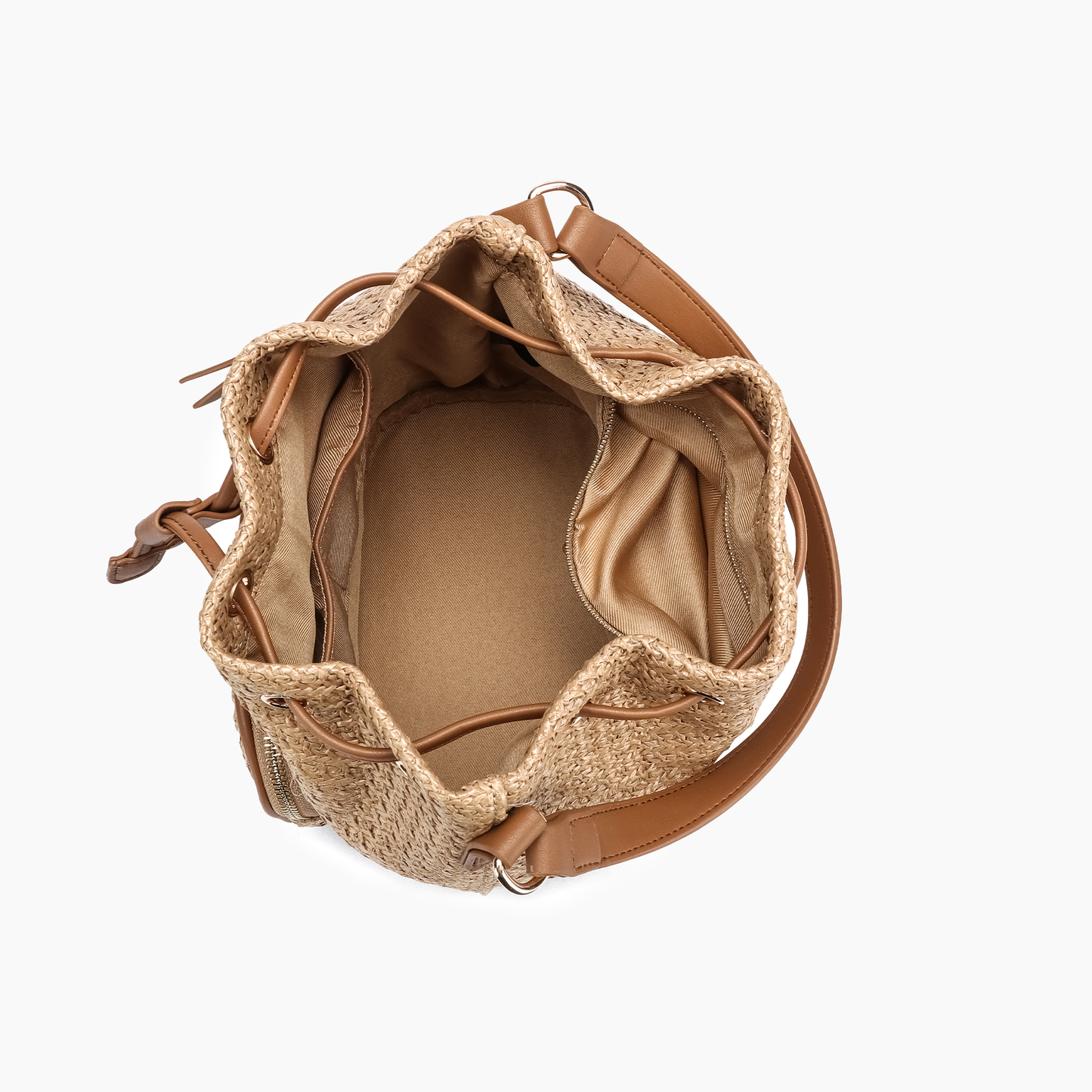 Harmony Straw Bucket Crossbody Bag