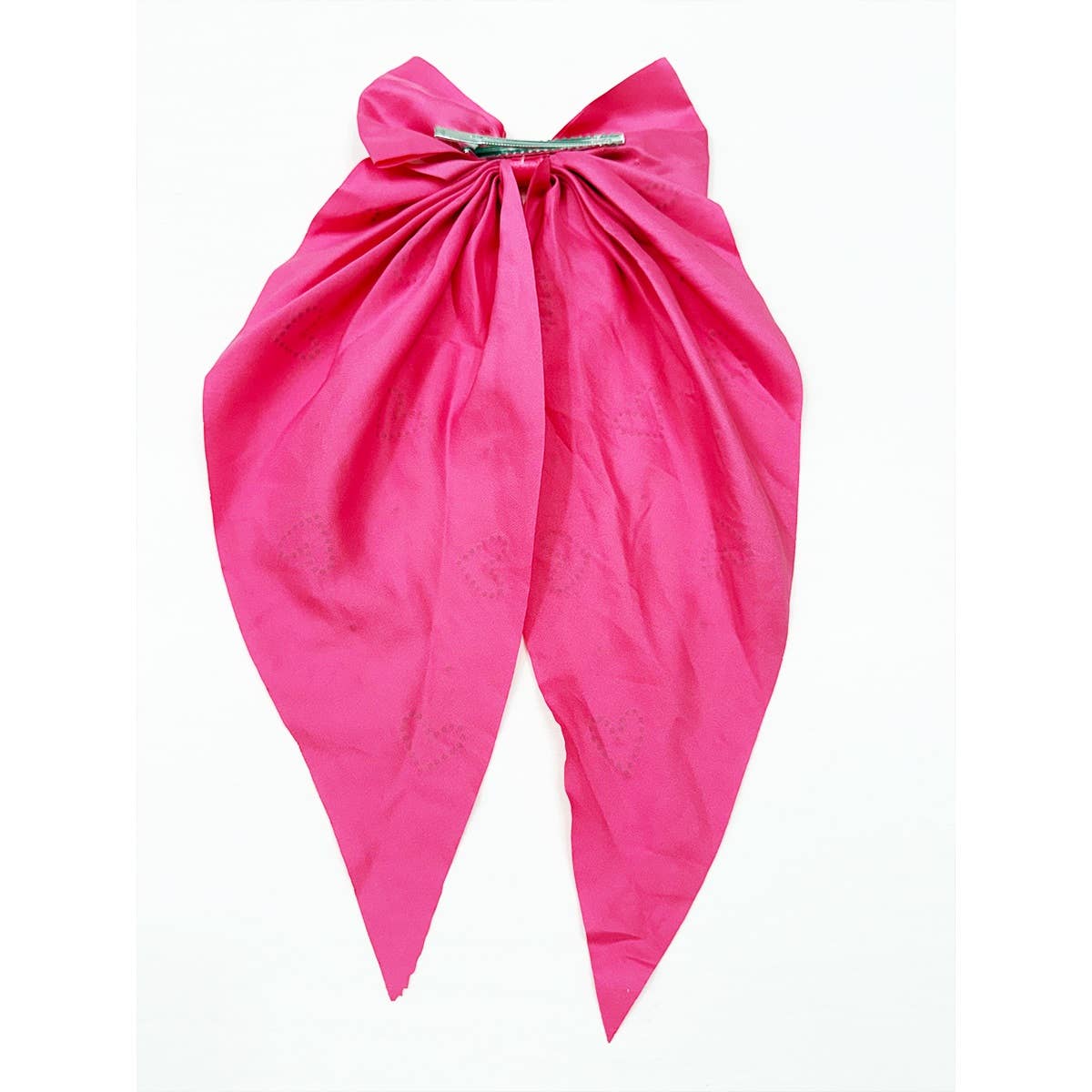 Pink Shades Satin Bow with Heart Rhinestone Detail