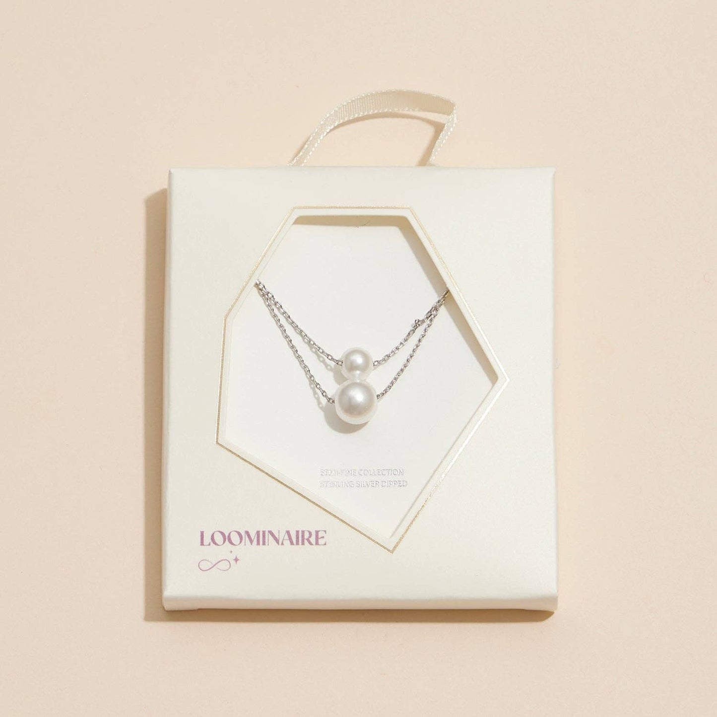 Double Pearl Layered 18K Gold Dip Necklace
