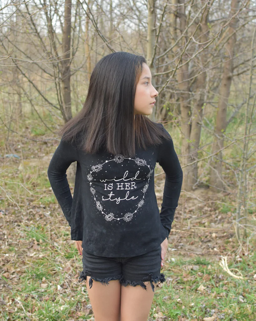 Wild Is Her Style  Long Sleeve top - Tween Girls