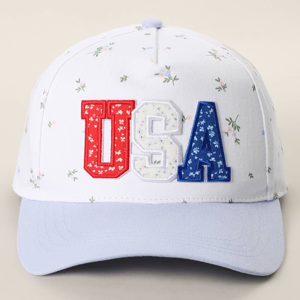 USA Floral Trucker Hat