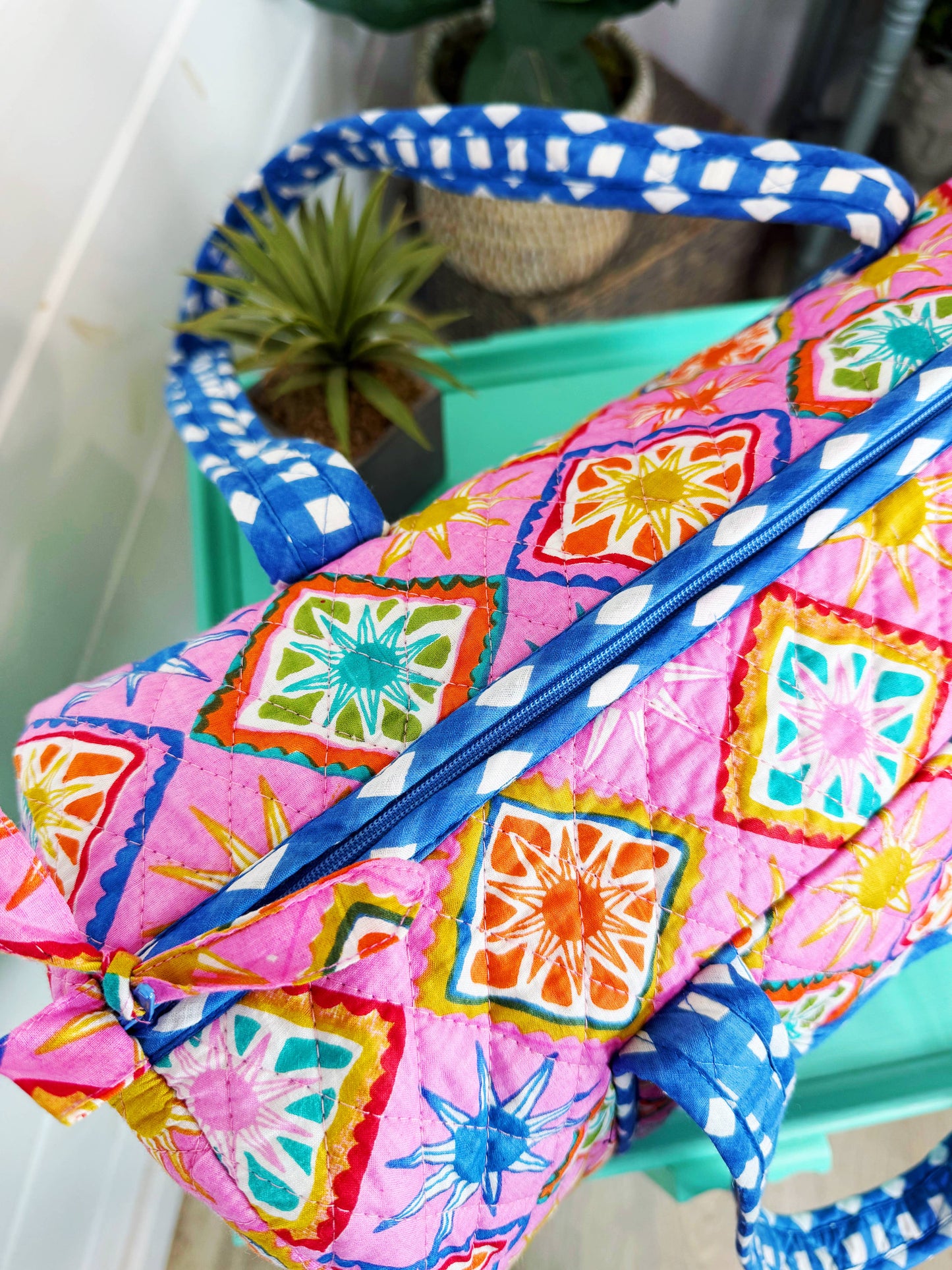 Quilted Mini Duffle| Pink Sunshine
