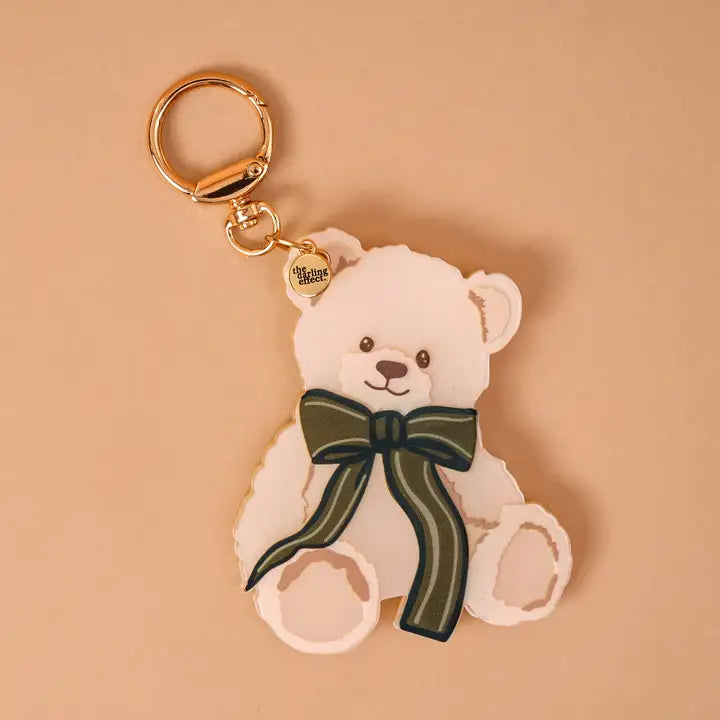 Mini Mirror Bag Charm- Teddy Bear