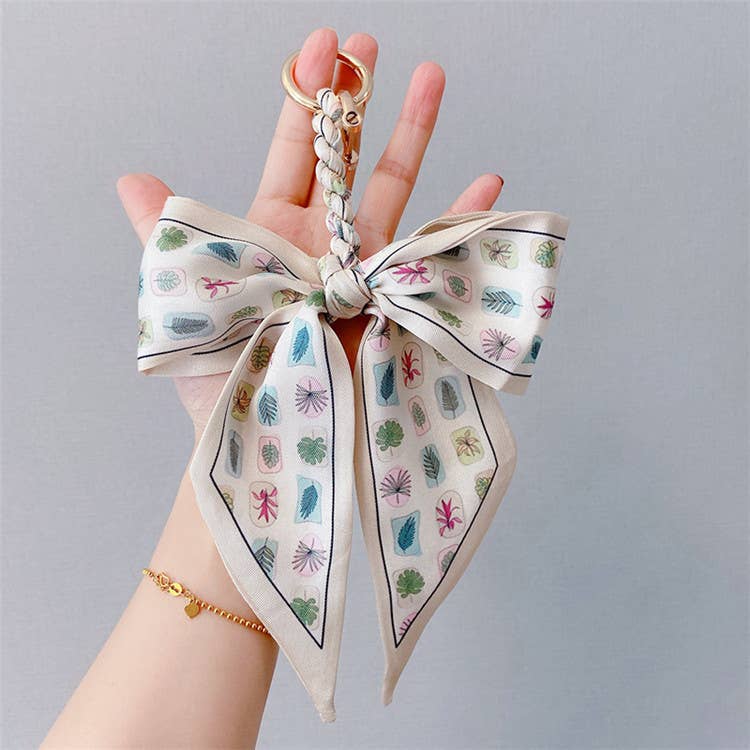 Silk Scarf Bow Bag Charm