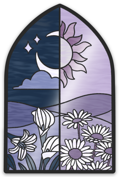 Stained Glass Window Sticker, 2x3.25in