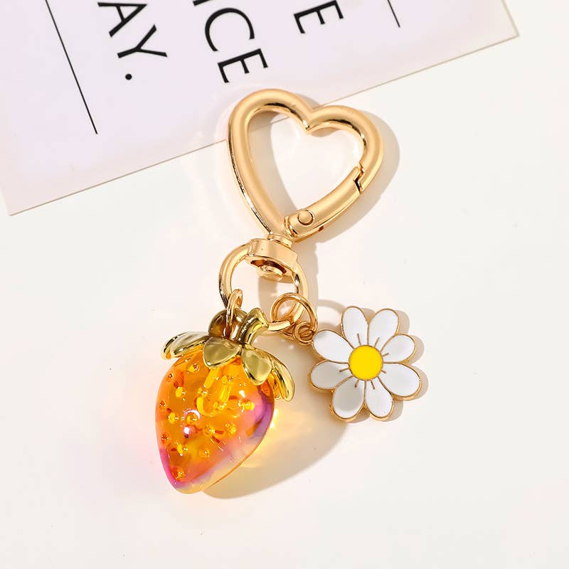 Cute strawberry heart bag charm