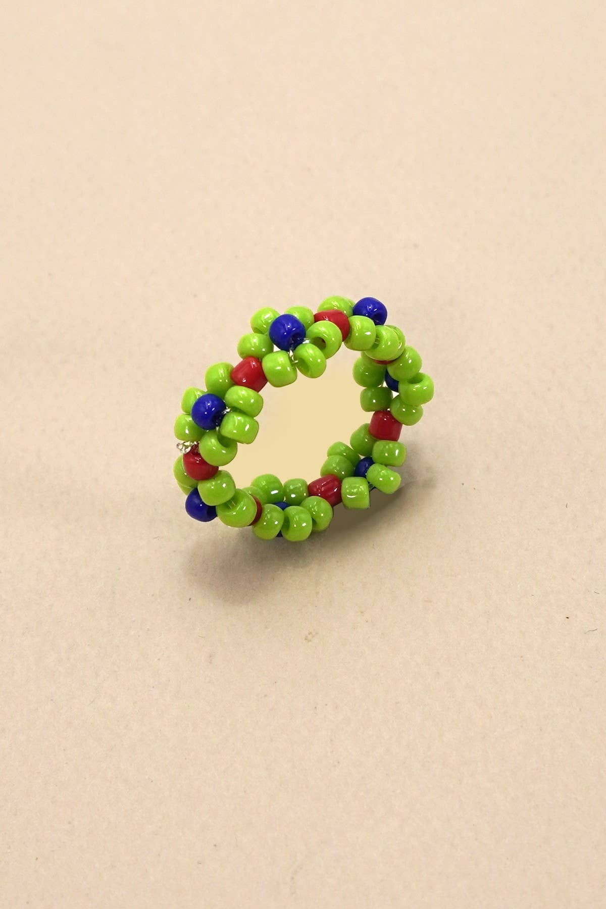 HANDMADE BEADED FLOWER STRETCH RINGS