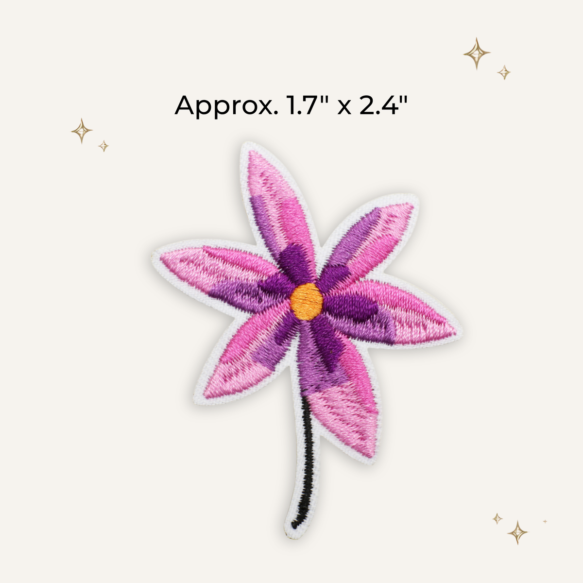 Purple Flower Embroidered Patch