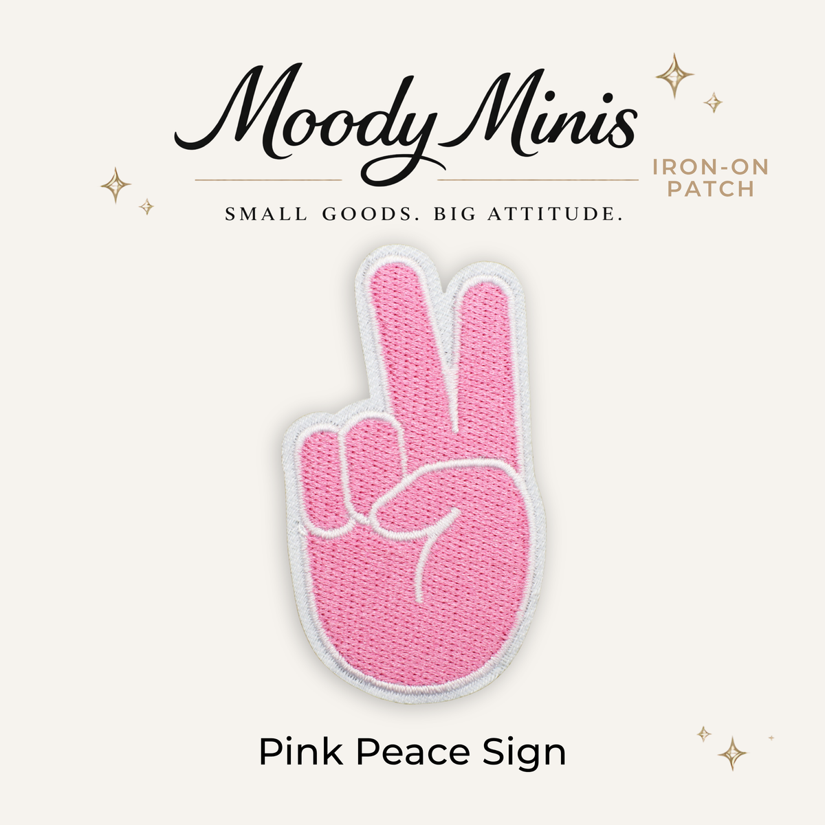 Pink Peace Sign Embroidered Patch