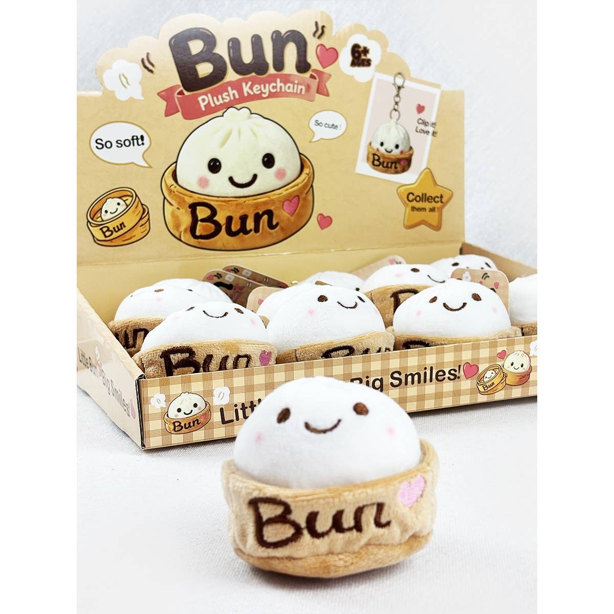 Viral Bao Bun with Steamer Plush Keychain
