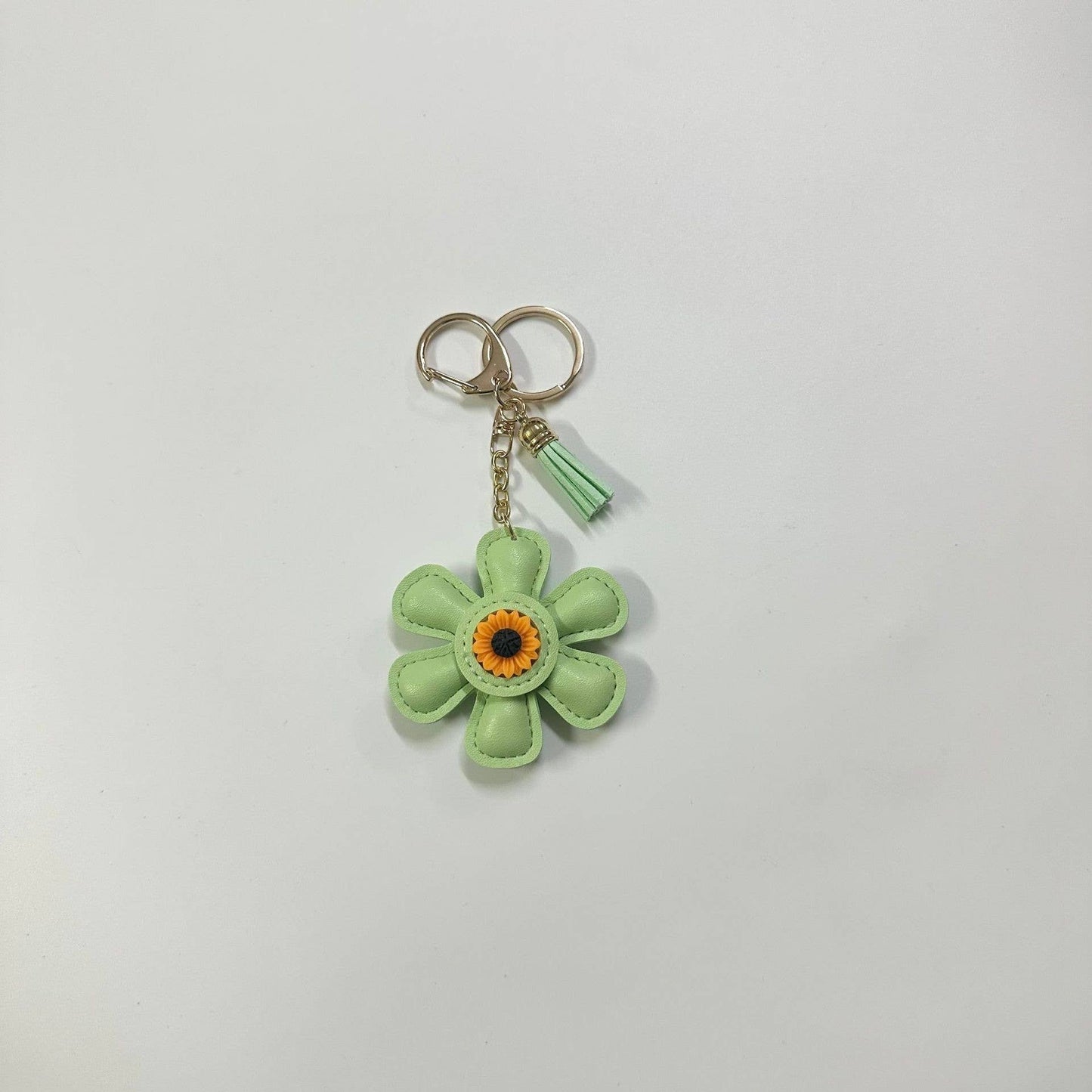 Sunflower Leather Keychain