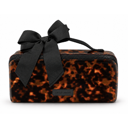 Tortoiseshell Lay-Flat Makeup Bag