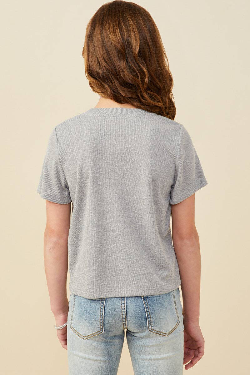 Girls Pearl Detailed Bow Knit T Shirt