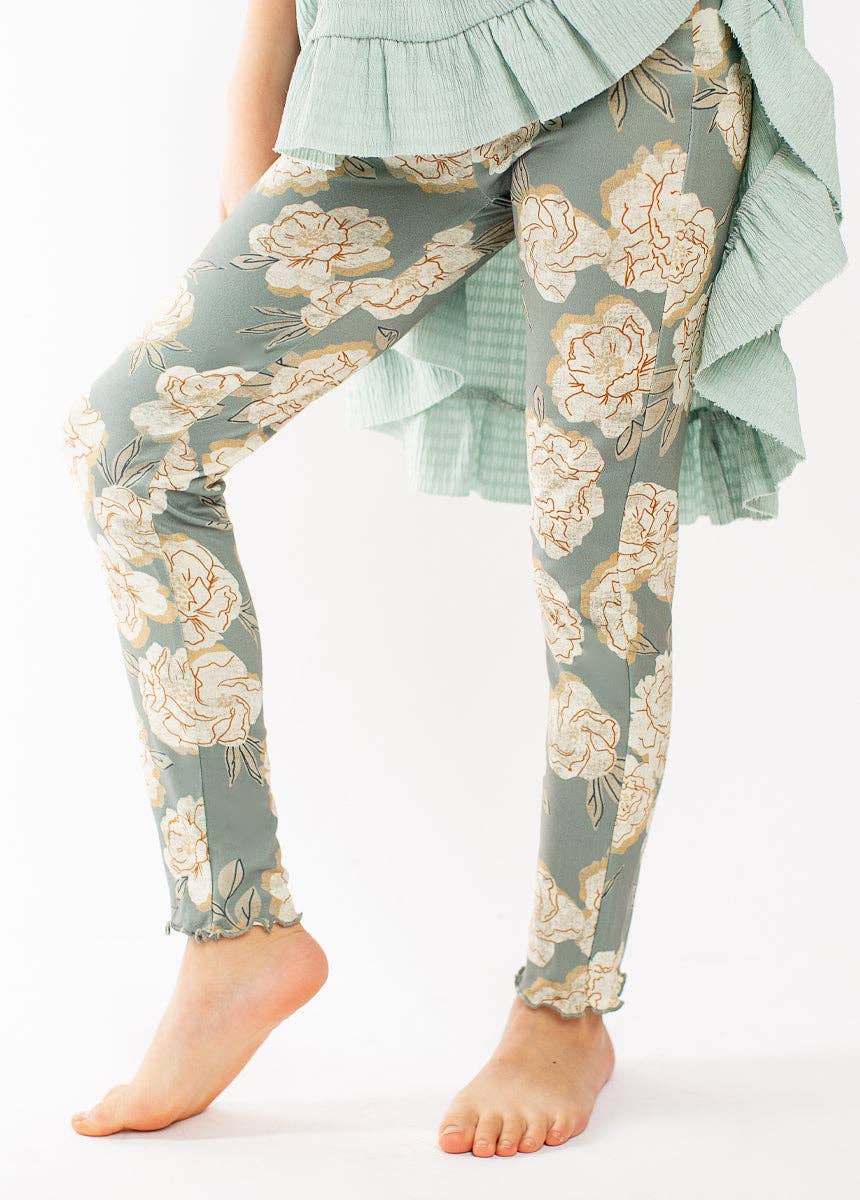 Victoria Legging in Neutral Green Floral