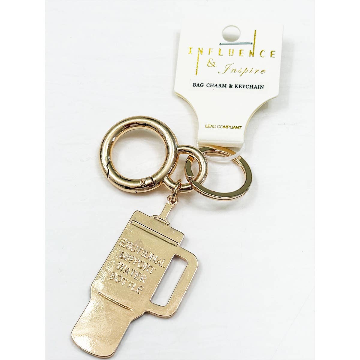 Tumbler Shaped Enamel with Bag Charm Key Chain