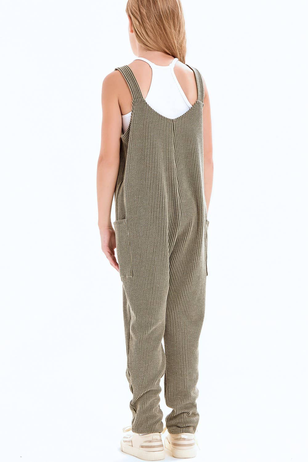 Embossed Rib Sleeveless Jumpsuit /Overall /Onesie