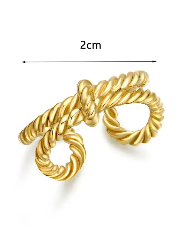 Rope 18K Gold Plated Stainless Steel Western Ring Adjustable