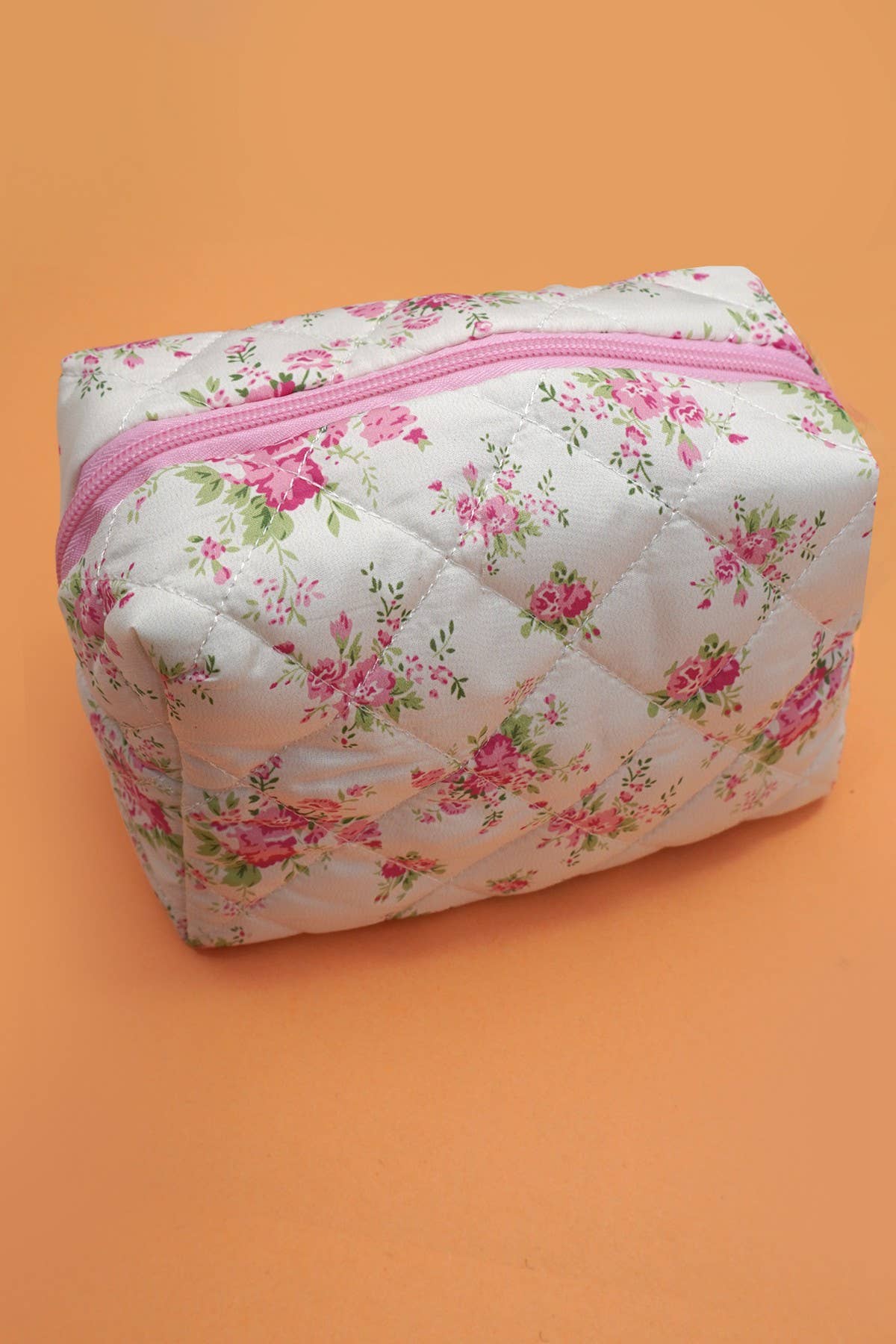 FLORAL TOILE PATTERN COSMETIC BAG