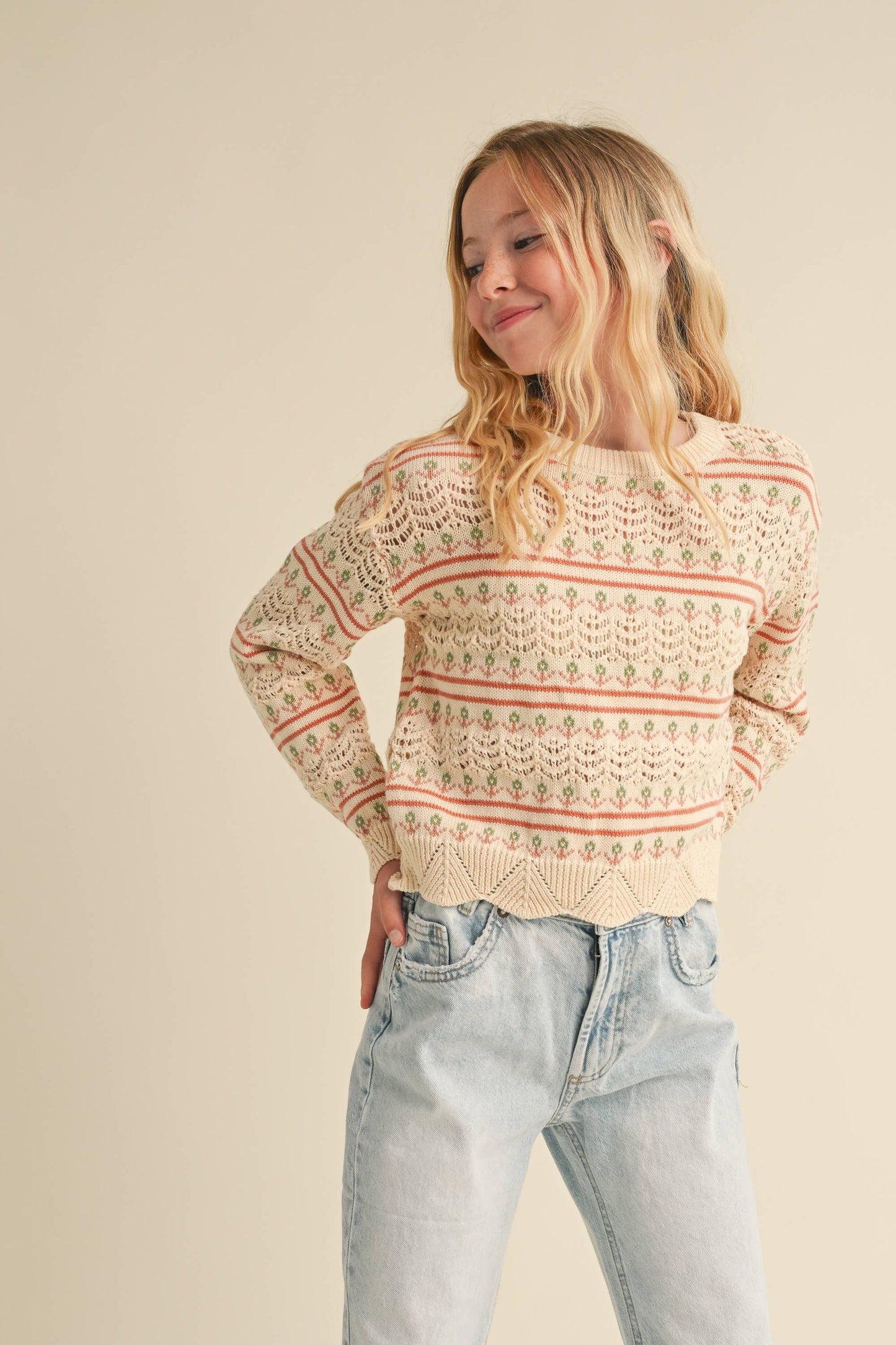 POINTELLE KNITWEAR PULL OVER