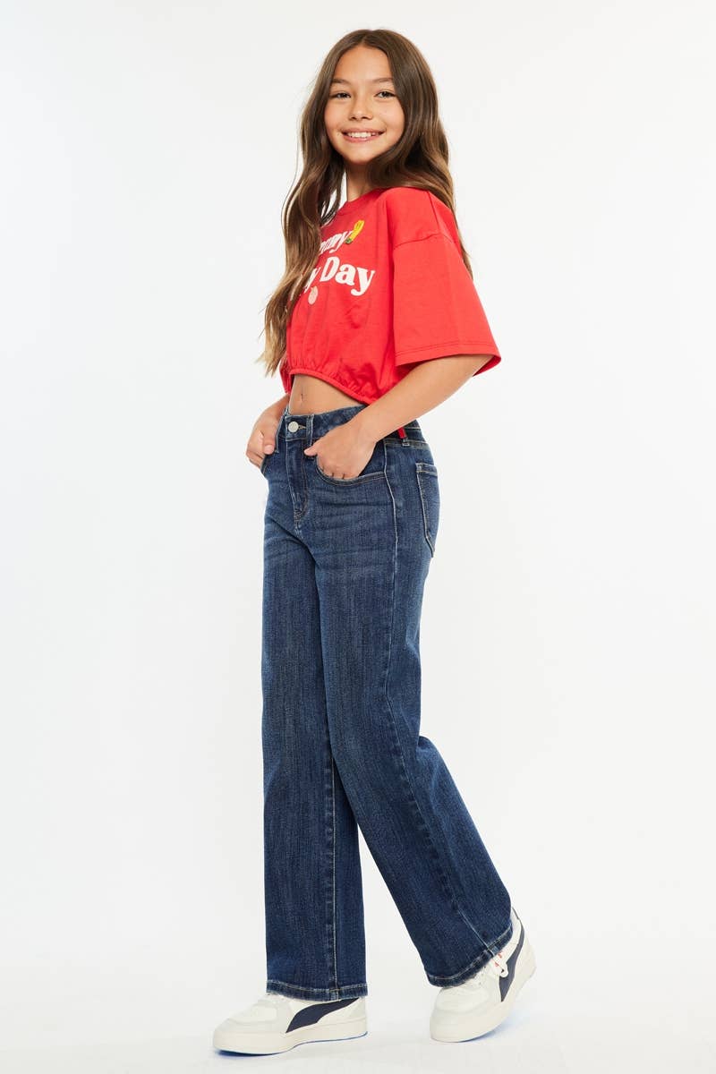 YOUTH HIGH RISE WIDE LEG JEANS