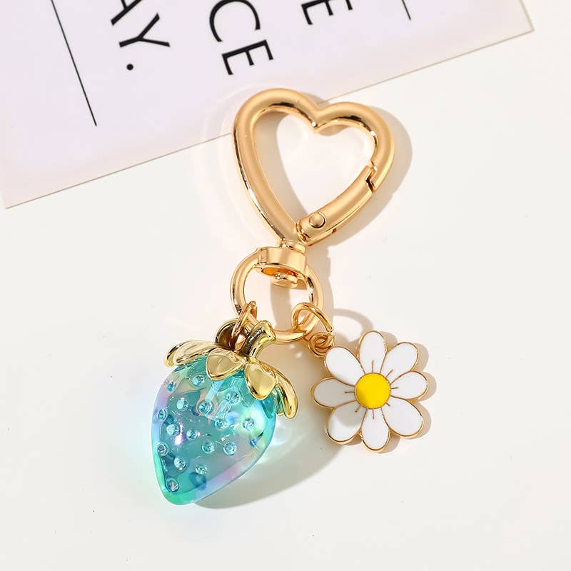 Cute strawberry heart bag charm
