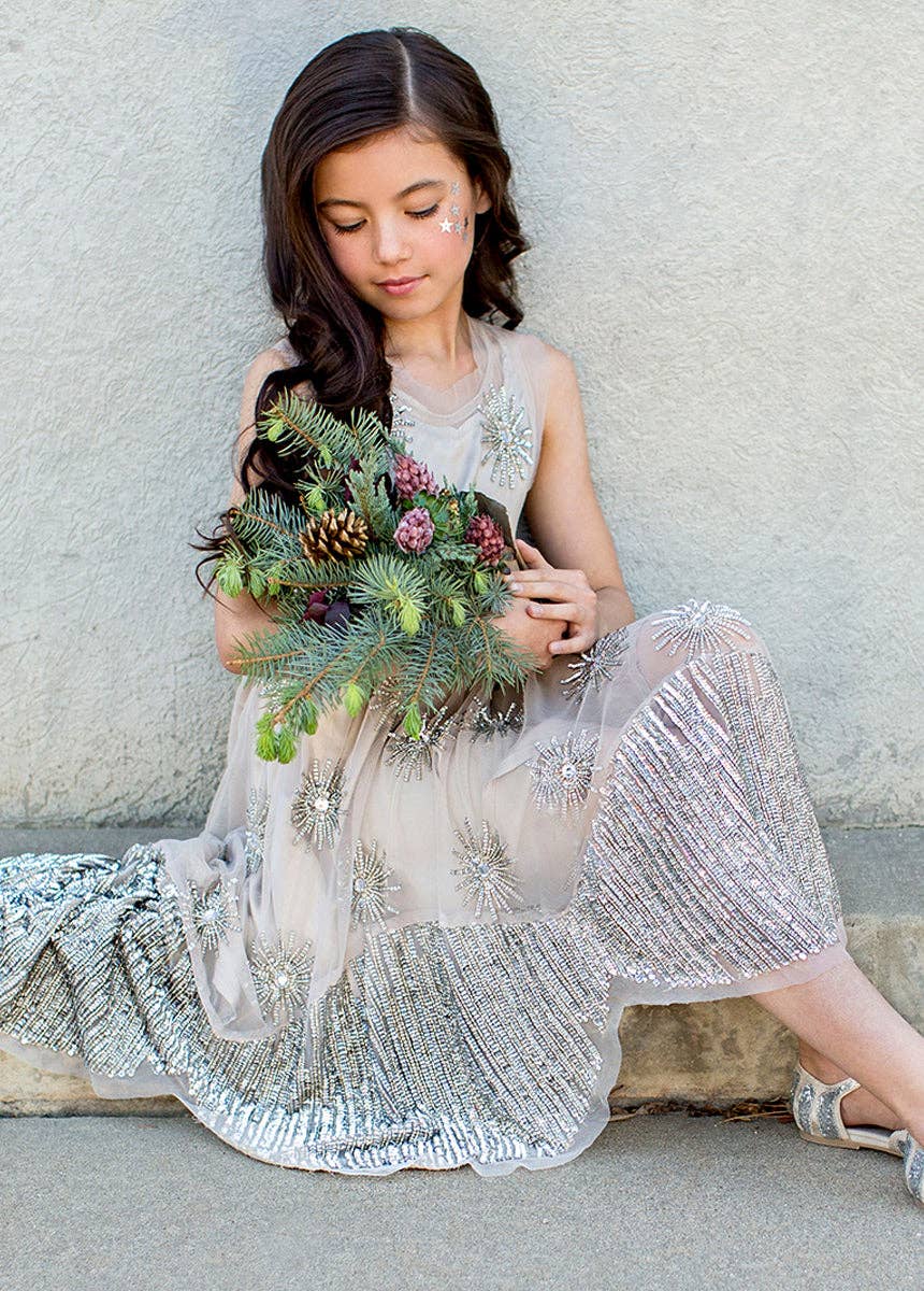 Kid's Ginger Dress in Silver