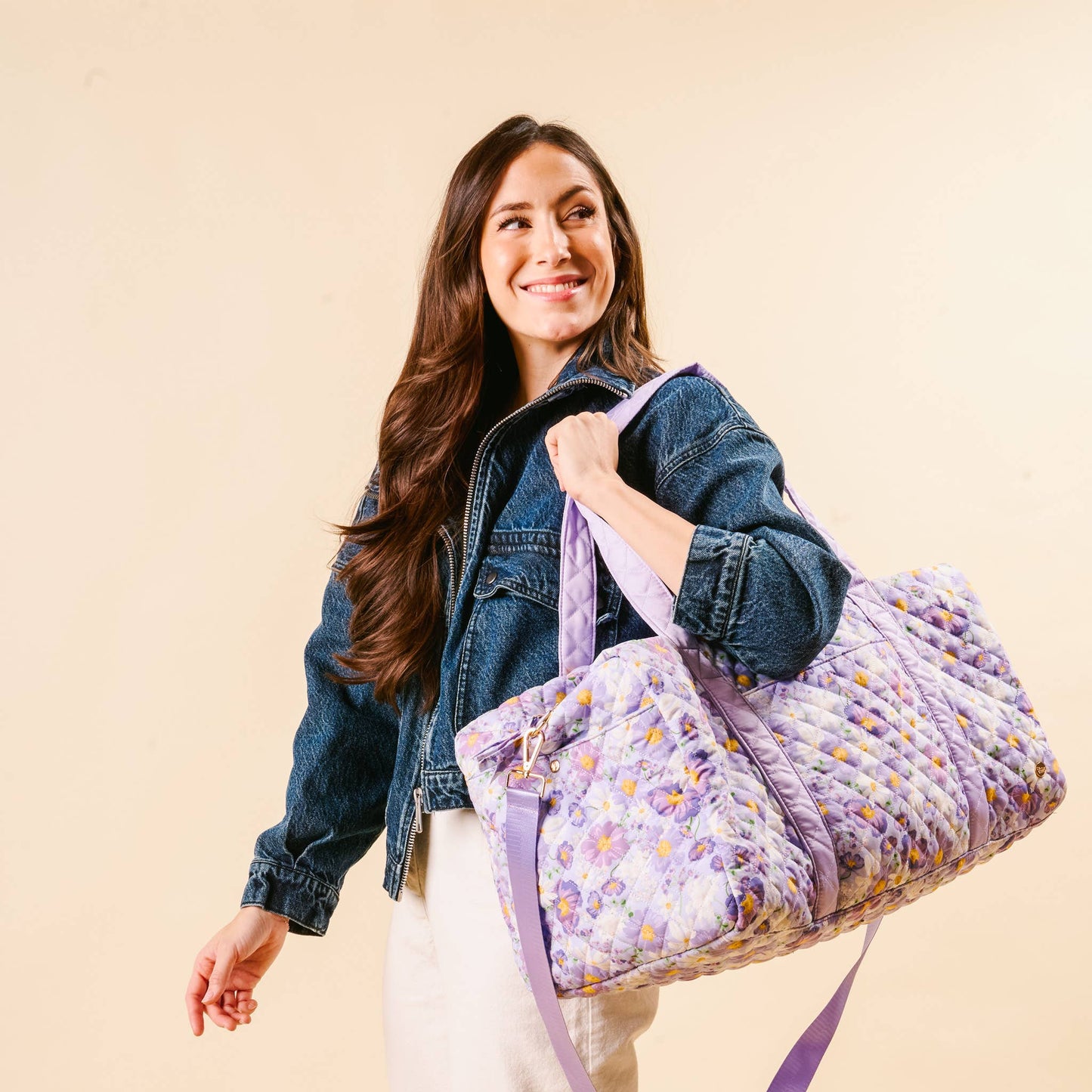 On-the-Go Quilted Weekender Bag-Bouquet Beauty Purple