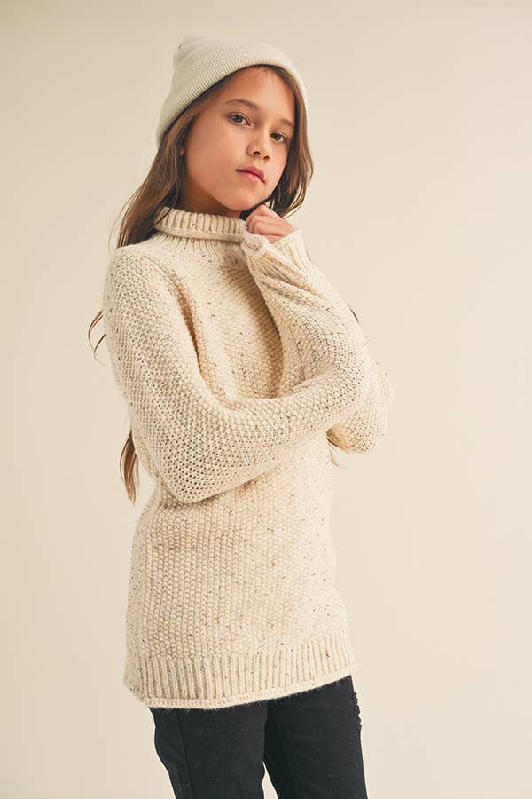 LONG LINED TURTLE NECK SWEATER K15829 (7-12 S-XL)